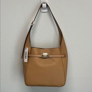 Donna Karen NY | Camel Pebbled Finish Shoulder Bag